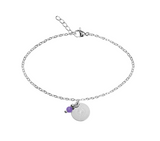 "Make a wish" Armband versilbert mit Amethyst